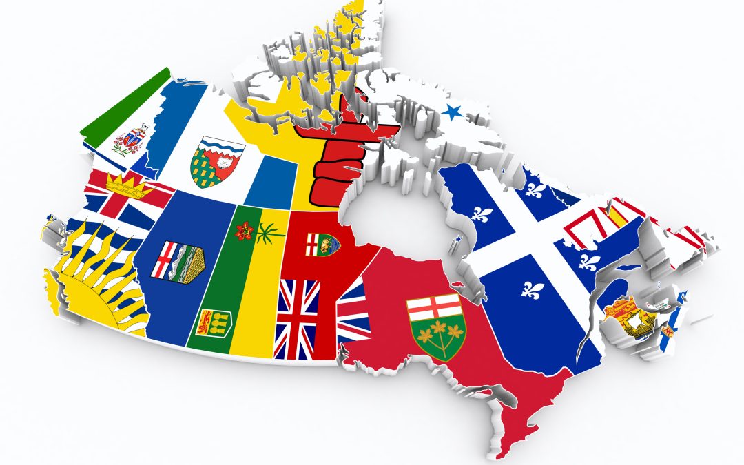 Canada 3D Map with Provincial Territorial Flags